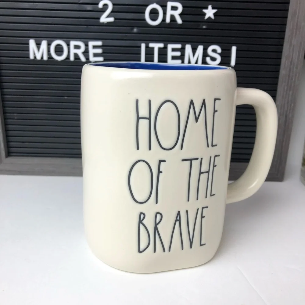©️ NEW Rae Dunn HOME OF THE BRAVE mug - Picture 7 of 10